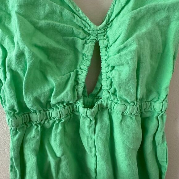 Zara Kids Green 100% Linen Wide Leg Jumpsuit size 8 VGUC - Picture 5 of 5